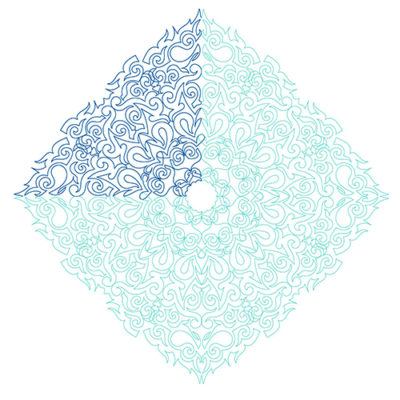 Elaborate Mandala Quarter Block Triangle | Quiltable | Jen Eskridge