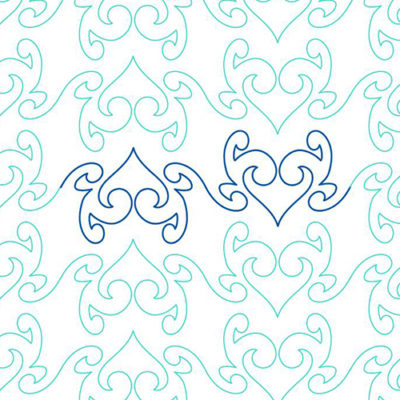 Double Curled Hearts Edge-to-Edge Design | Quiltable | Jen Eskridge