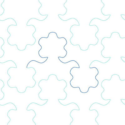 Hexagon Flowers Edge to Edge Design 3 | Quiltable | Jen Eskridge