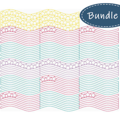 Stars, Stripes, and Waves Edge to Edge 4-Piece SET | Quiltable
